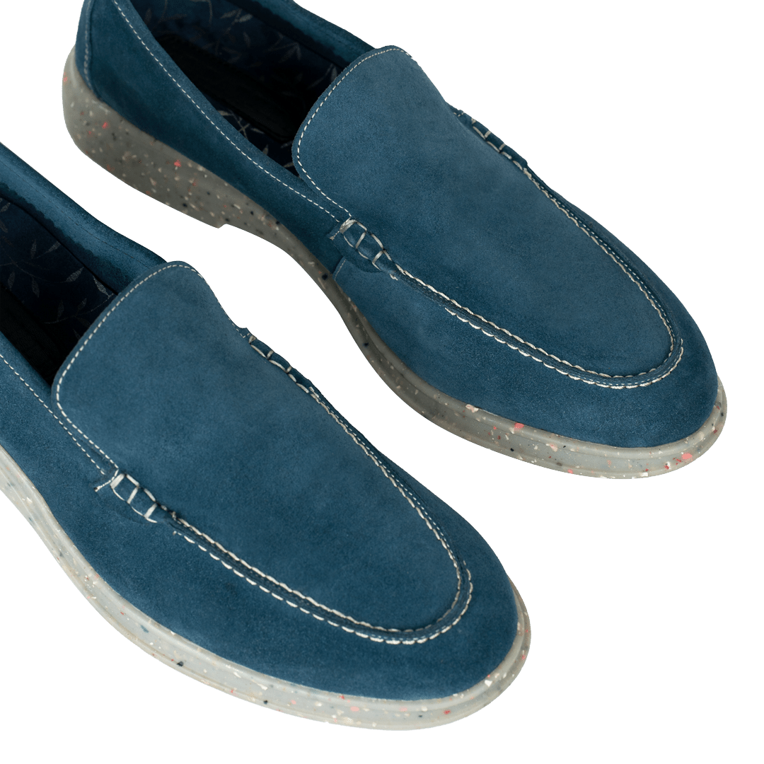 Stewart: Mocassin Homme - Daim Bleu persan - Bleather Maroc