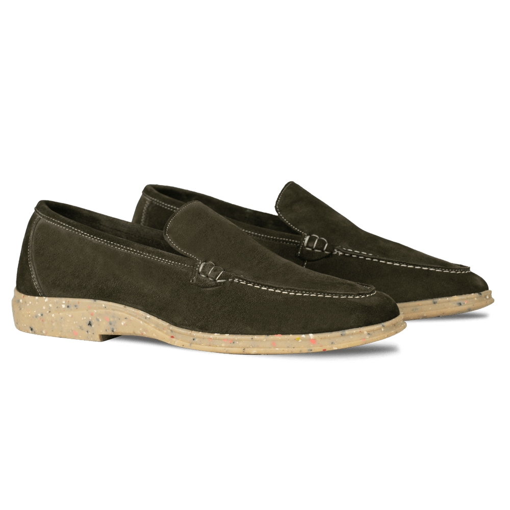 Stewart: Mocassin Homme - Daim vert - Bleather Maroc