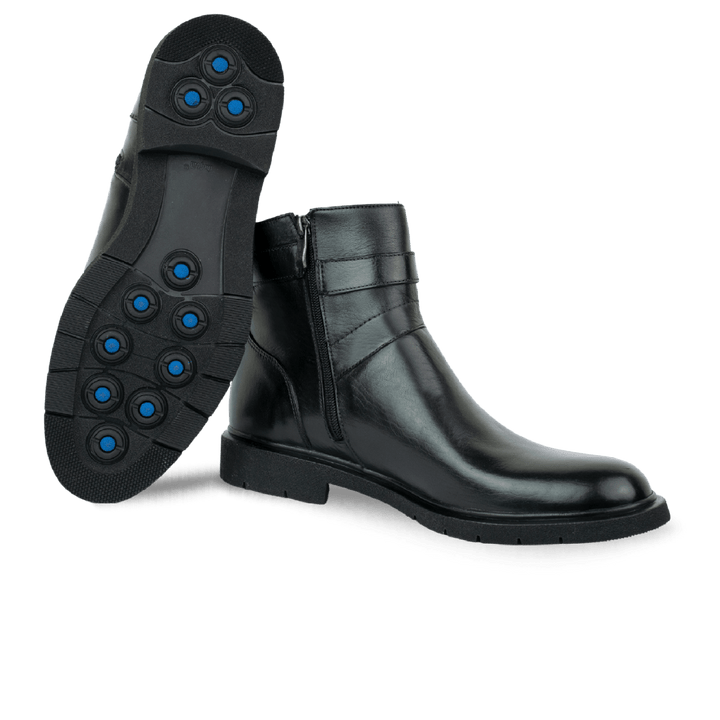 Storm: Boots Homme - Cuir Noir - Bleather Maroc
