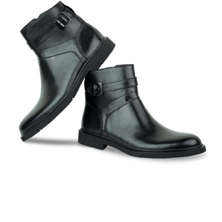 Storm: Boots Homme - Cuir Noir - Bleather Maroc