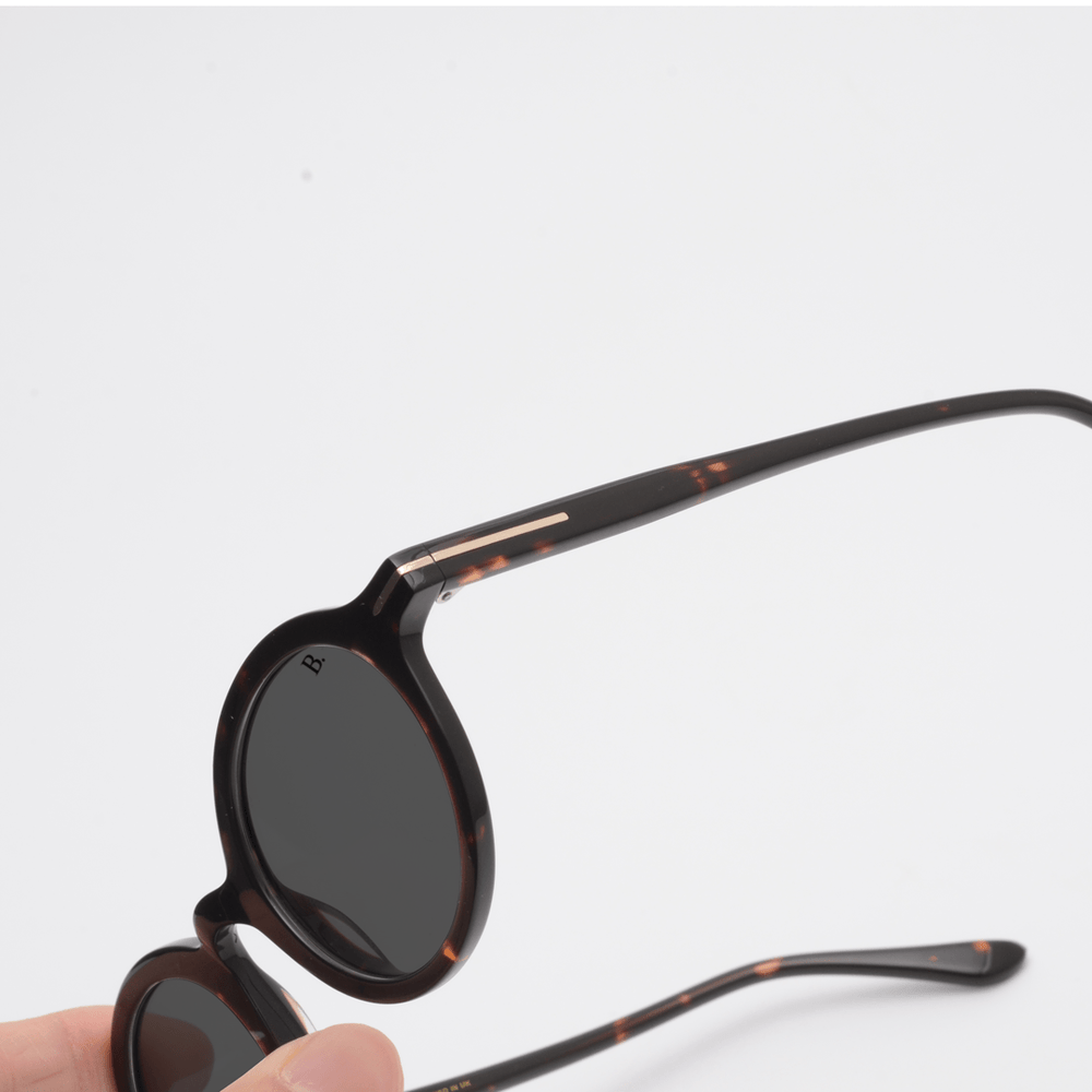 Sundew: Lunettes de soleil de luxe Havane - Bleather Maroc