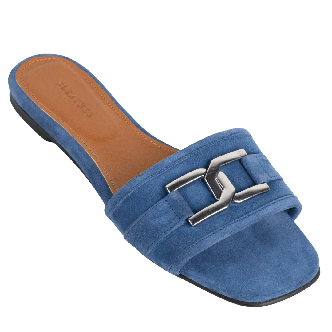Sylvia : Sandales Femme - Daim bleu - Bleather Maroc