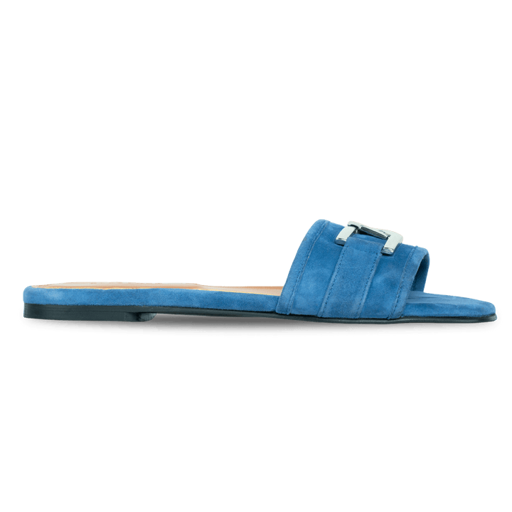 Sylvia : Sandales Femme - Daim bleu - Bleather Maroc