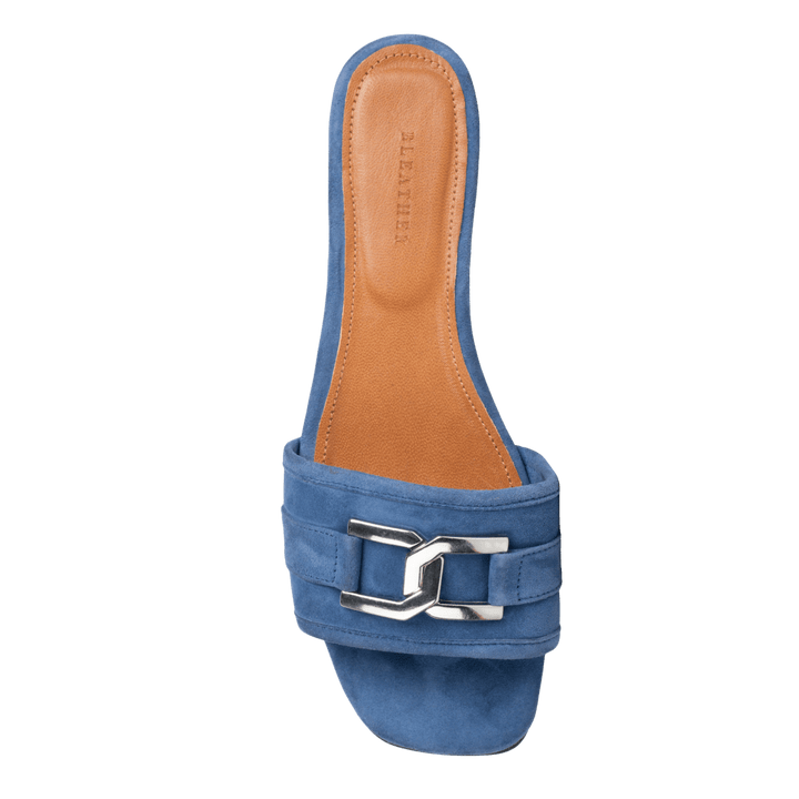 Sylvia : Sandales Femme - Daim bleu - Bleather Maroc
