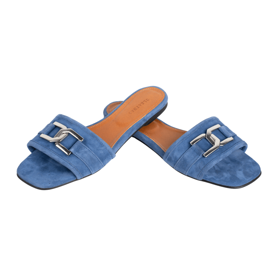 Sylvia : Sandales Femme - Daim bleu - Bleather Maroc