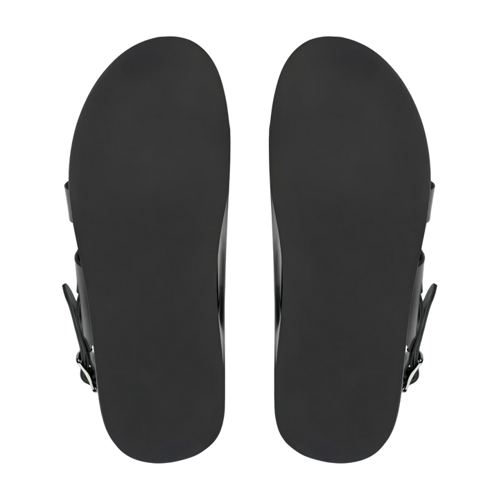 Thalor: Sandales Homme - Cuir Noir - Bleather Maroc