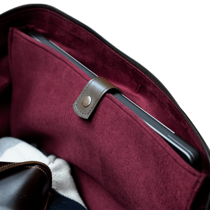 TheAristocrat: Sac de Voyage - Cuir Marron Gravé - Bleather Maroc