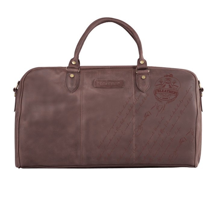 TheAristocrat: Sac de Voyage - Cuir Marron Gravé - Bleather Maroc