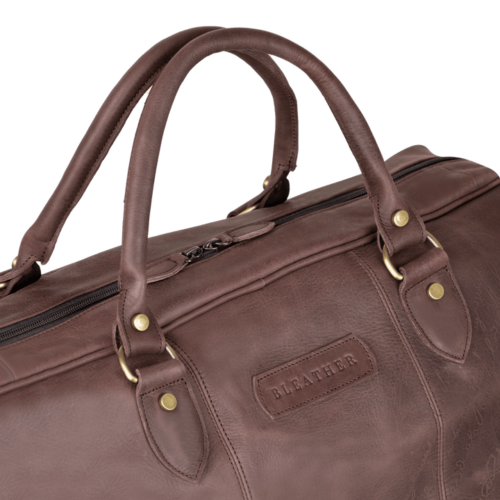 TheAristocrat: Sac de Voyage - Cuir Marron Gravé - Bleather Maroc