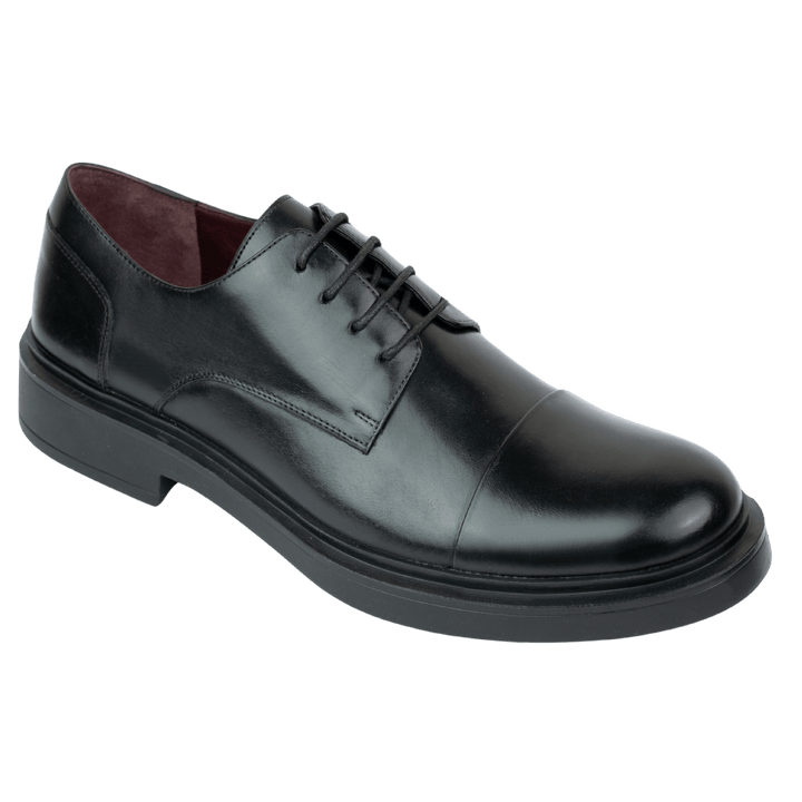 Twist: Derby Homme - Cuir Noir - Bleather Maroc