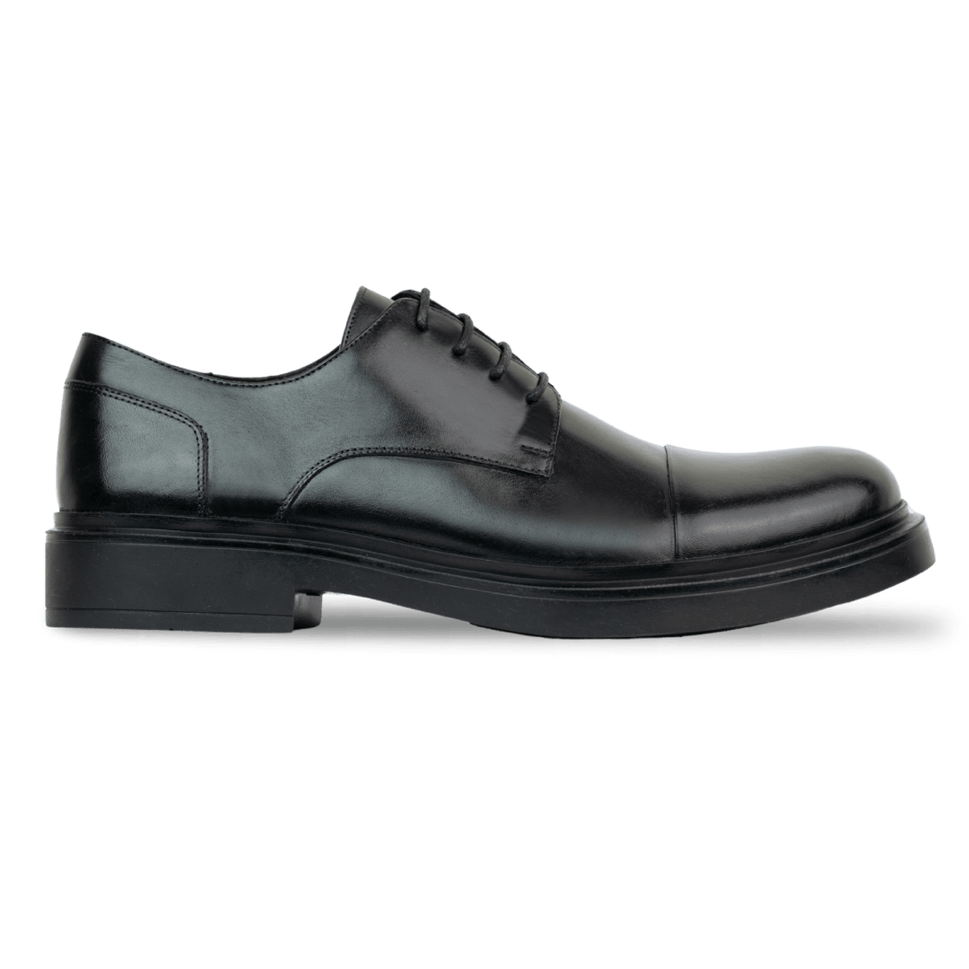 Twist: Derby Homme - Cuir Noir - Bleather Maroc