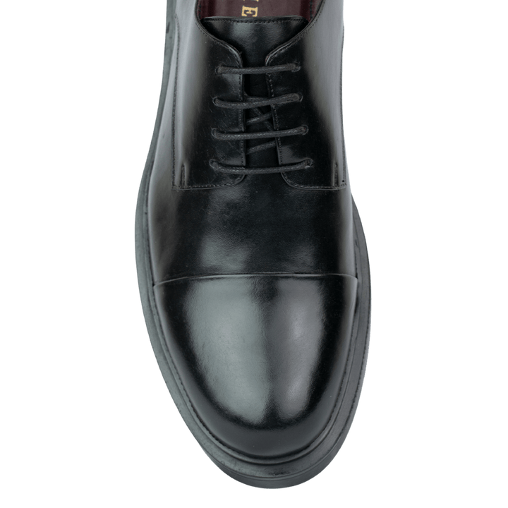 Twist: Derby Homme - Cuir Noir - Bleather Maroc
