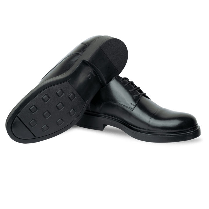 Twist: Derby Homme - Cuir Noir - Bleather Maroc