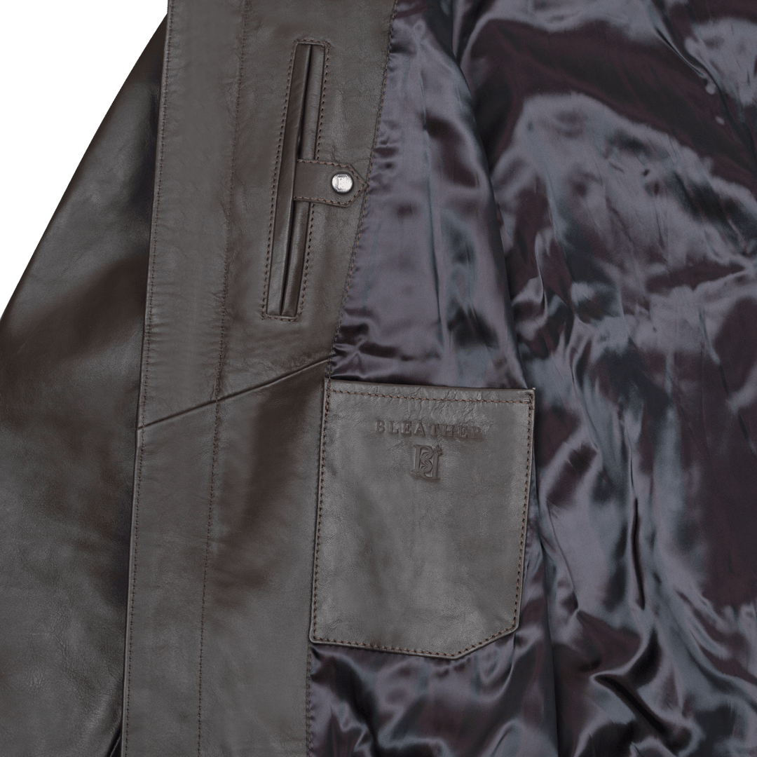 Vanguard: Jacket Hommes - Cuir Marron - Bleather Maroc