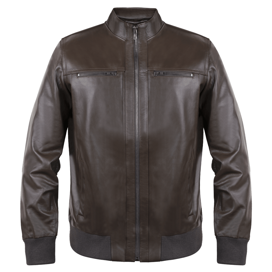 Vanguard: Jacket Hommes - Cuir Marron - Bleather Maroc