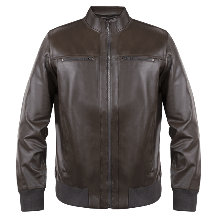 Vanguard: Jacket Hommes - Cuir Marron - Bleather Maroc