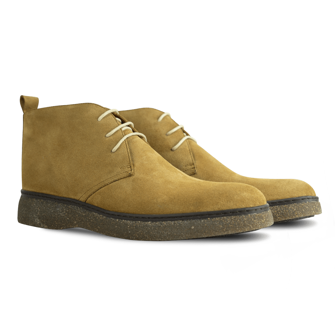 Varfell: Demi Bottes Homme - Gomme Beige - Bleather Maroc