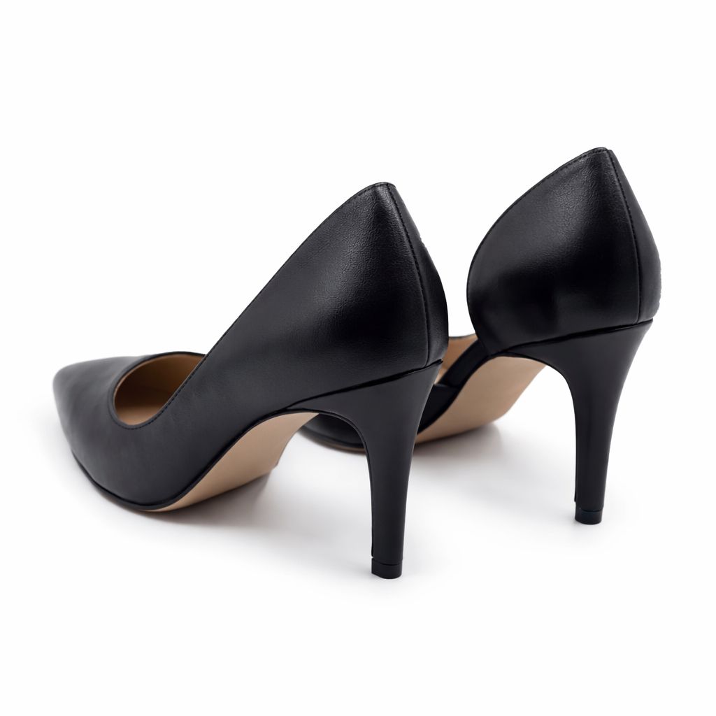 Verona : Escarpins Femme - Cuir Noir - Bleather Maroc