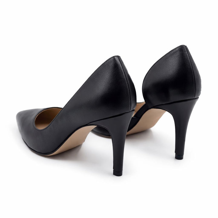 Verona : Escarpins Femme - Cuir Noir - Bleather Maroc