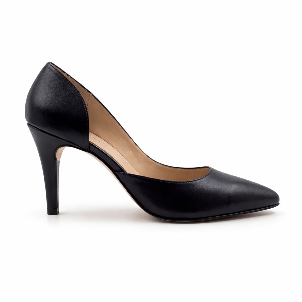 Verona : Escarpins Femme - Cuir Noir - Bleather Maroc
