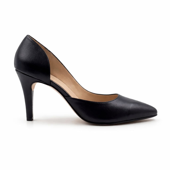 Verona : Escarpins Femme - Cuir Noir - Bleather Maroc