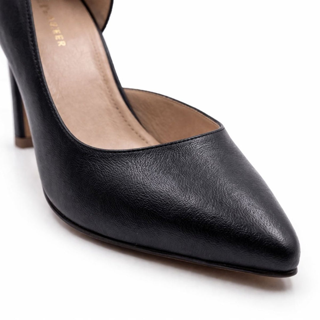 Verona : Escarpins Femme - Cuir Noir - Bleather Maroc