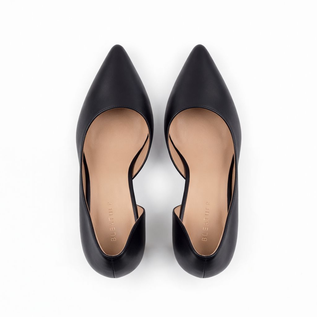 Verona : Escarpins Femme - Cuir Noir - Bleather Maroc