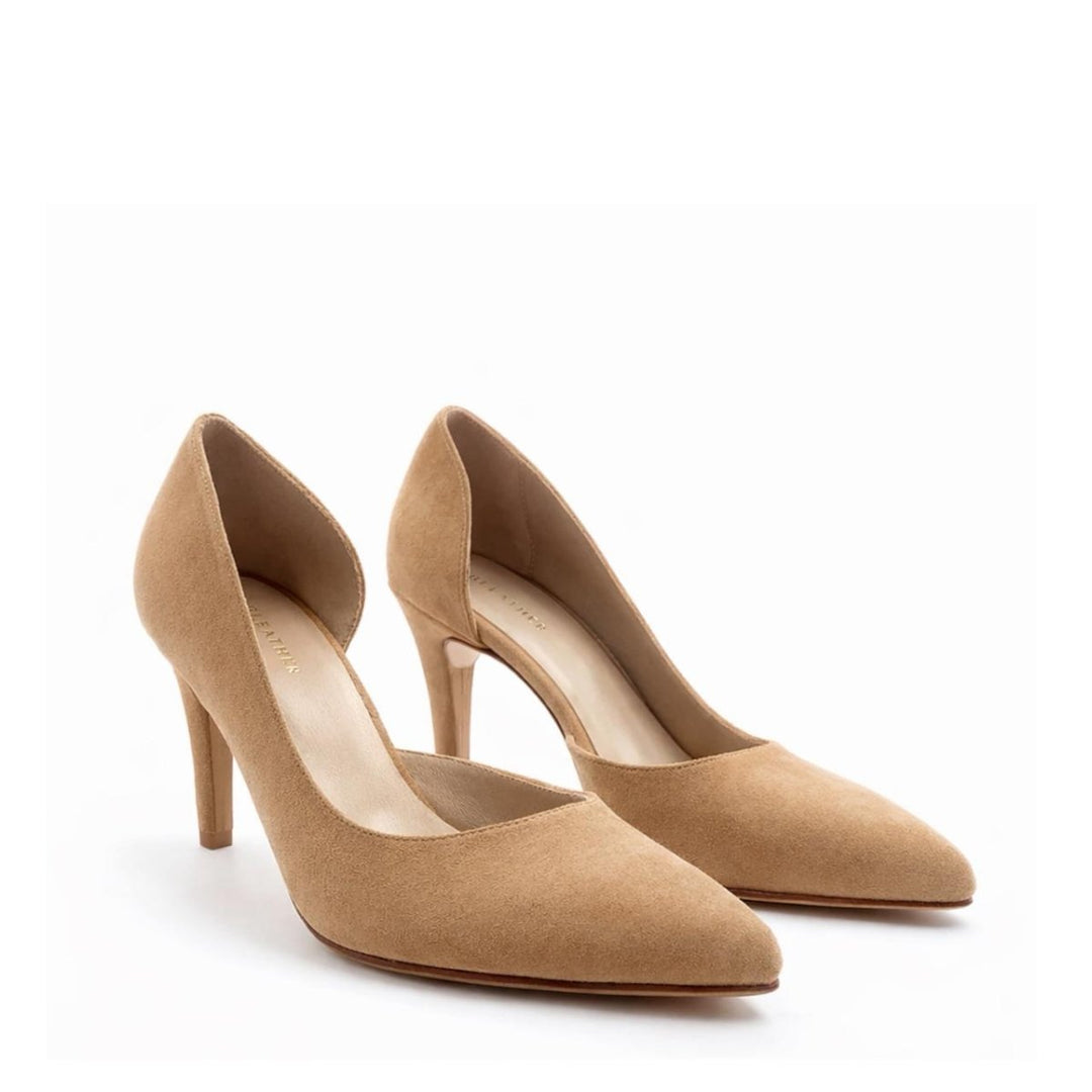 Verona : Escarpins Femme - Daim Beige - Bleather Maroc