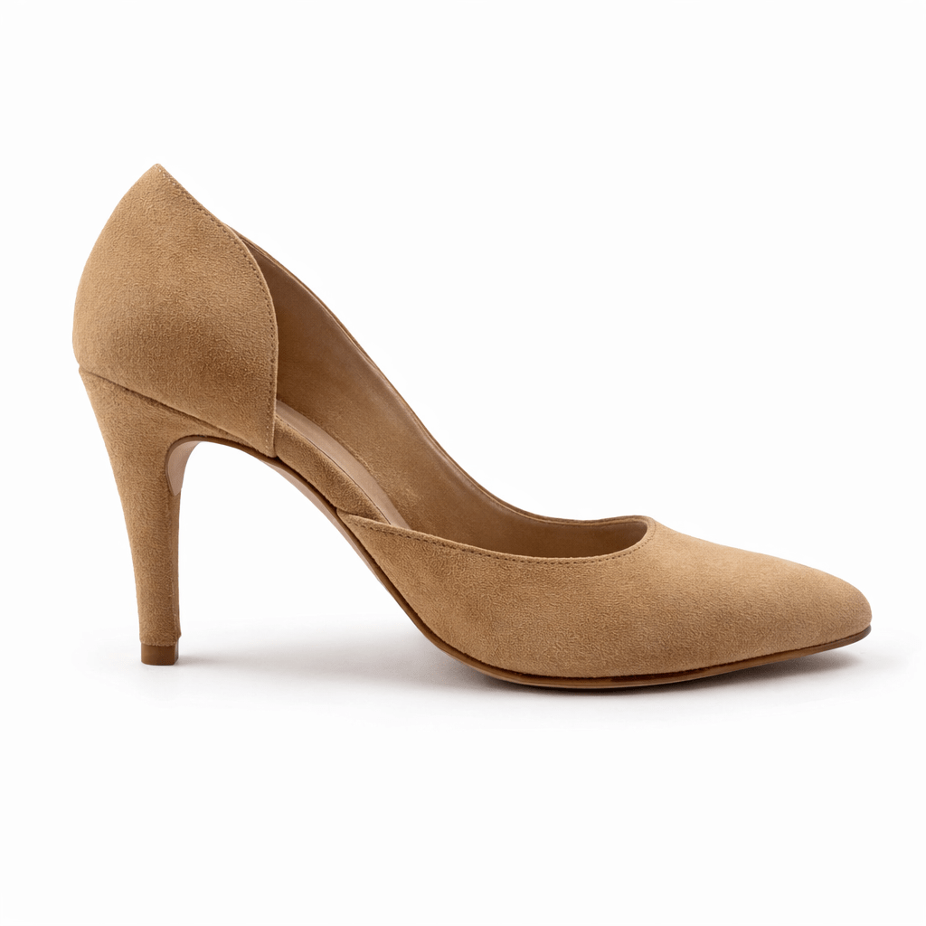 Verona : Escarpins Femme - Daim Beige - Bleather Maroc