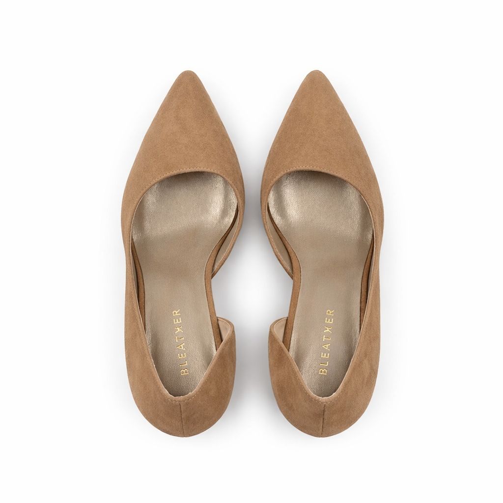 Verona : Escarpins Femme - Daim Beige - Bleather Maroc