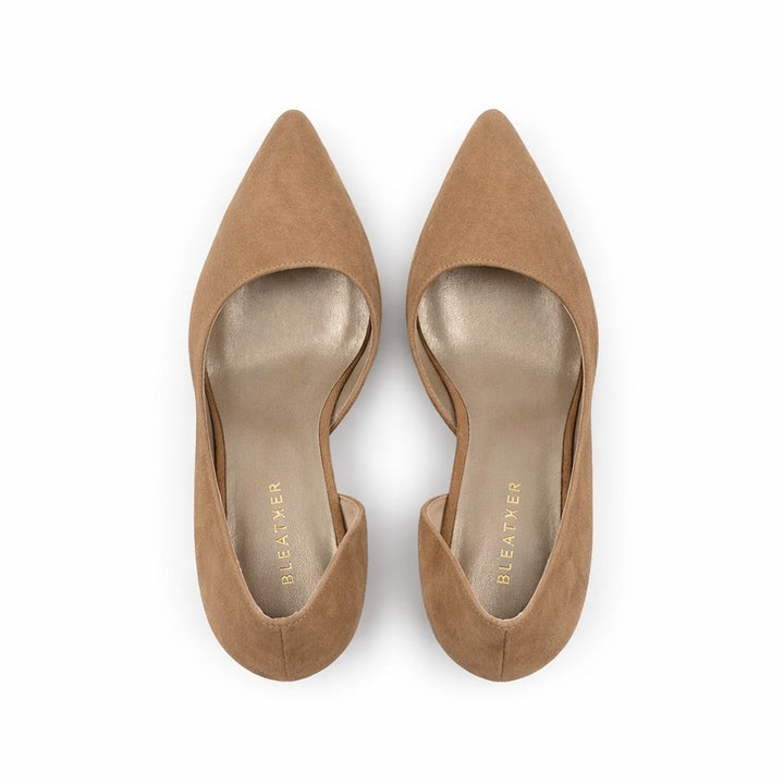 Verona : Escarpins Femme - Daim Beige - Bleather Maroc