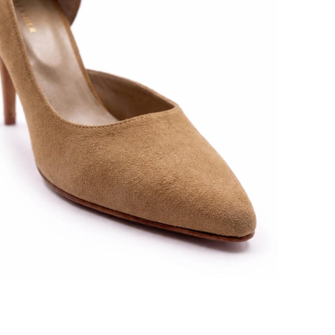 Verona : Escarpins Femme - Daim Beige - Bleather Maroc