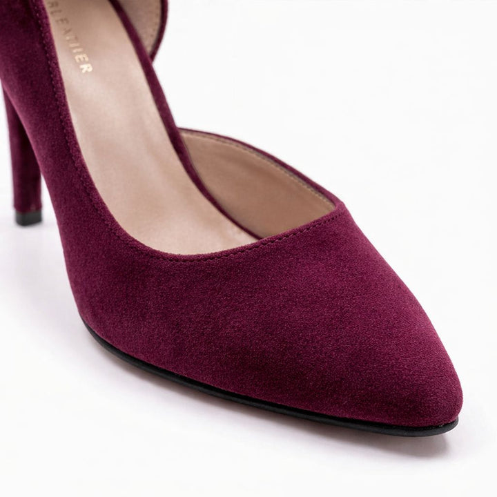 Verona - Escarpins Femme - Daim Bordeaux - Bleather Maroc