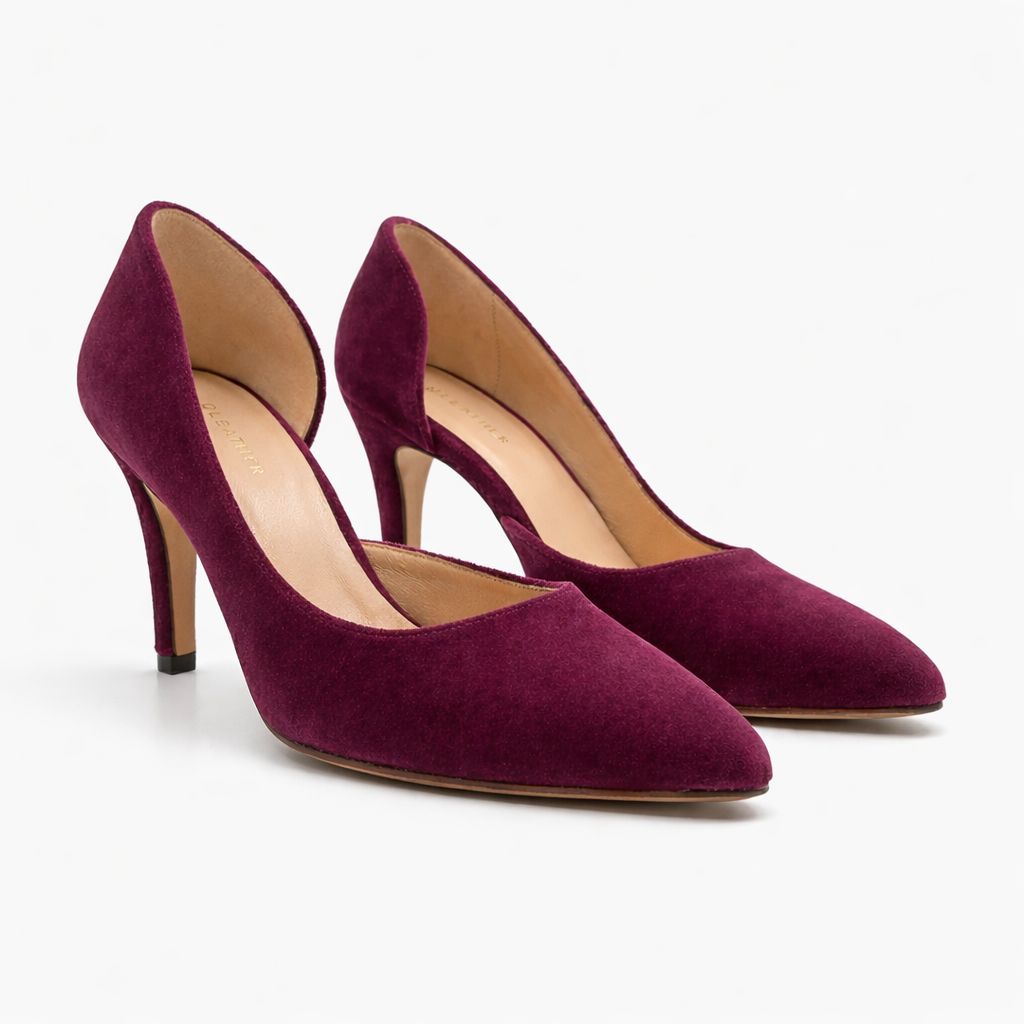 Verona - Escarpins Femme - Daim Bordeaux - Bleather Maroc