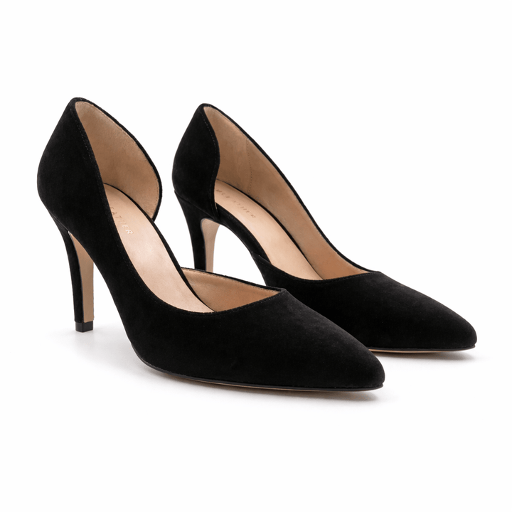 Verona - Escarpins Femme - Daim Noir - Bleather Maroc