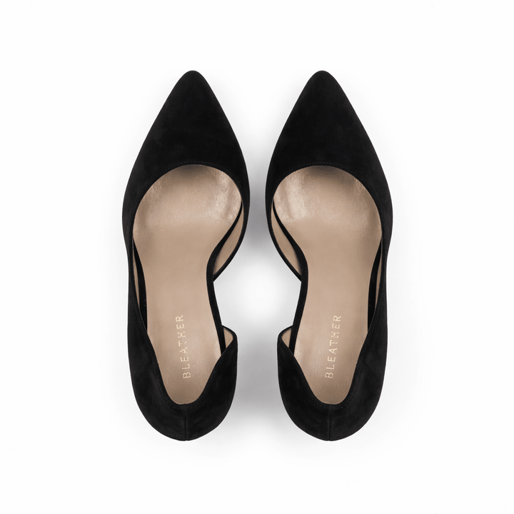 Verona - Escarpins Femme - Daim Noir - Bleather Maroc