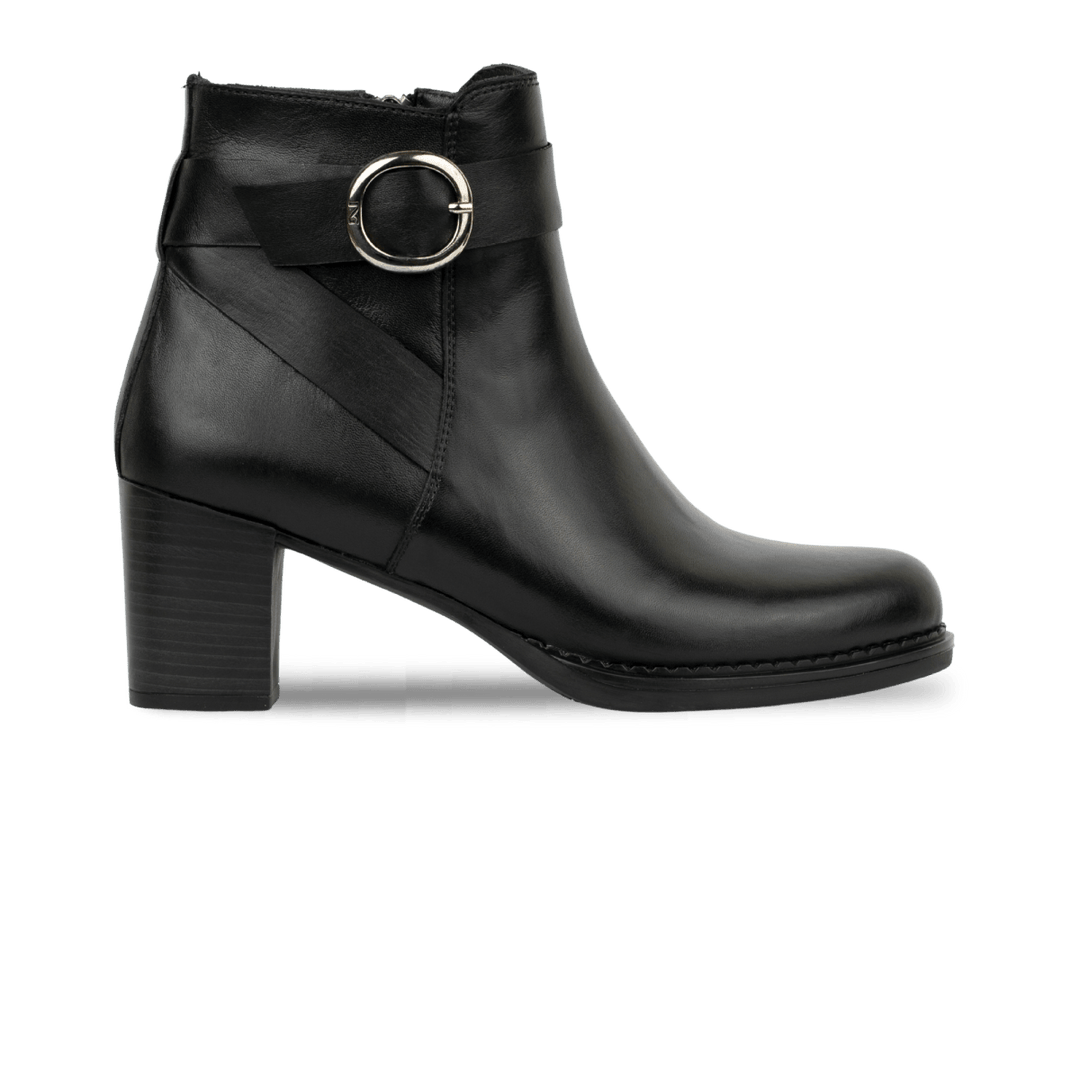 Victoria: Bottines à talons Femme - Cuir Noir - Bleather Maroc