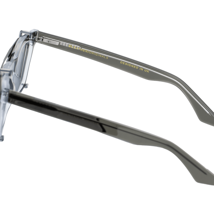 Vintara: Lunettes à clips de luxe Gris - Bleather Maroc