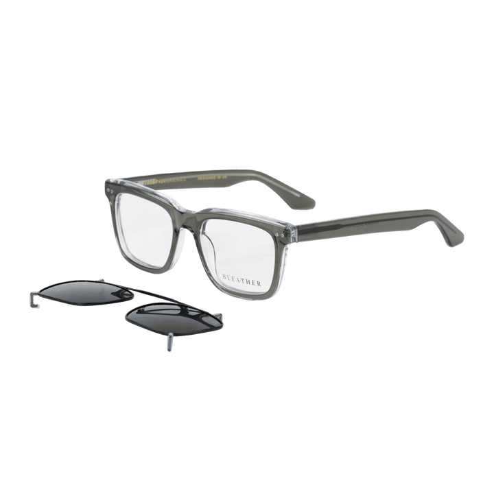 Vintara: Lunettes à clips de luxe Gris - Bleather Maroc