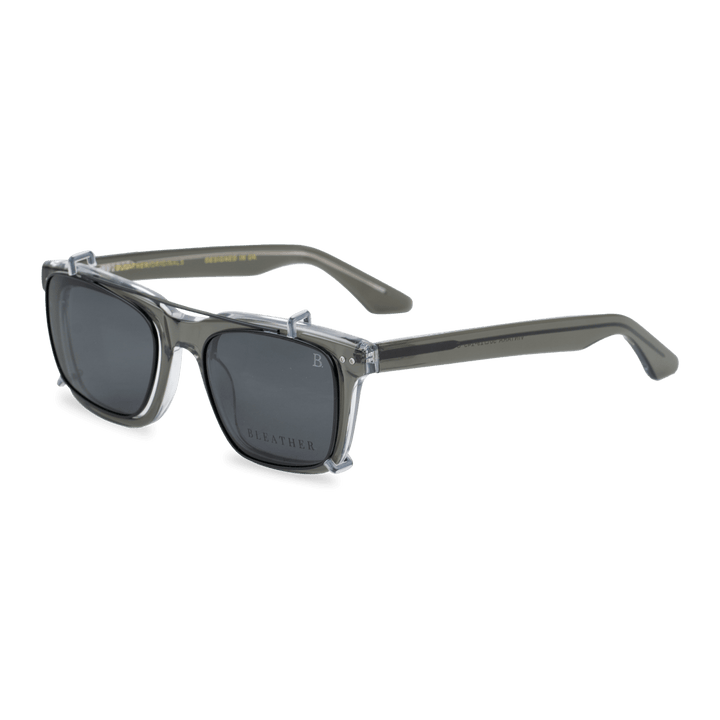 Vintara: Lunettes à clips de luxe Gris - Bleather Maroc