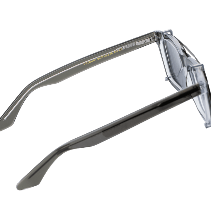 Vintara: Lunettes à clips de luxe Gris - Bleather Maroc