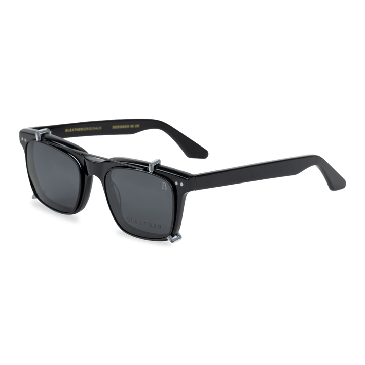 Vintara: Lunettes à clips de luxe Noir - Bleather Maroc