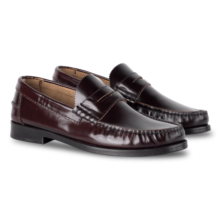Wallas : Mocassin Homme - Cuir Bordeaux - Bleather Maroc