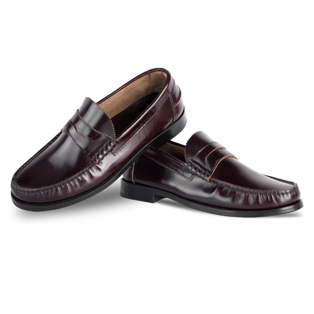 Wallas : Mocassin Homme - Cuir Bordeaux - Bleather Maroc