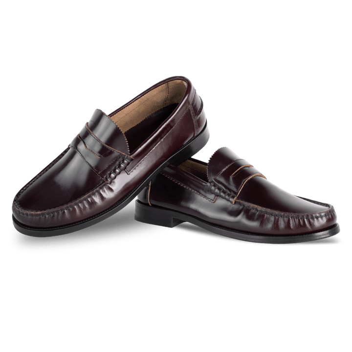 Wallas : Mocassin Homme - Cuir Bordeaux - Bleather Maroc