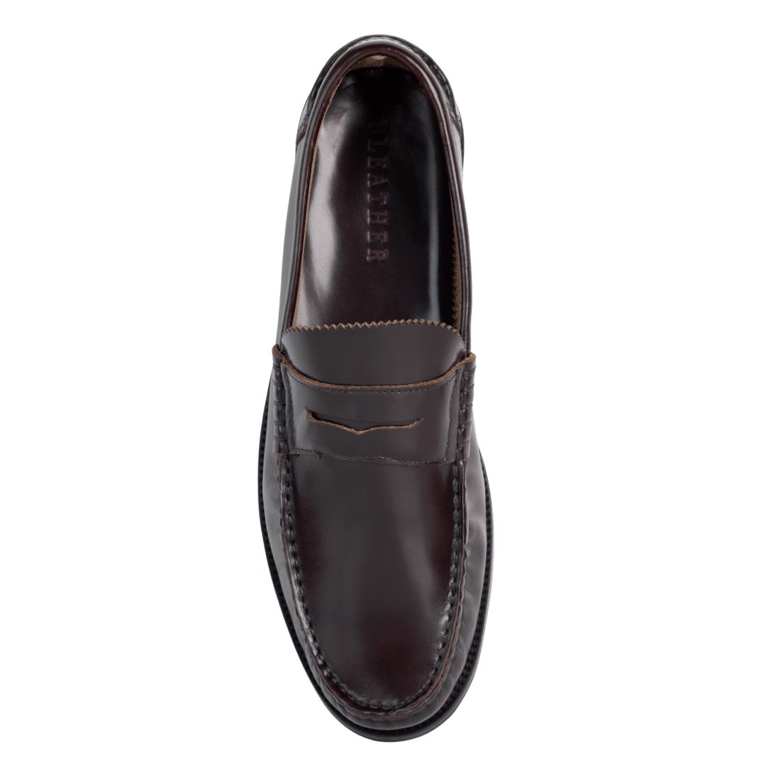 Wallas : Mocassin Homme - Cuir Bordeaux - Bleather Maroc