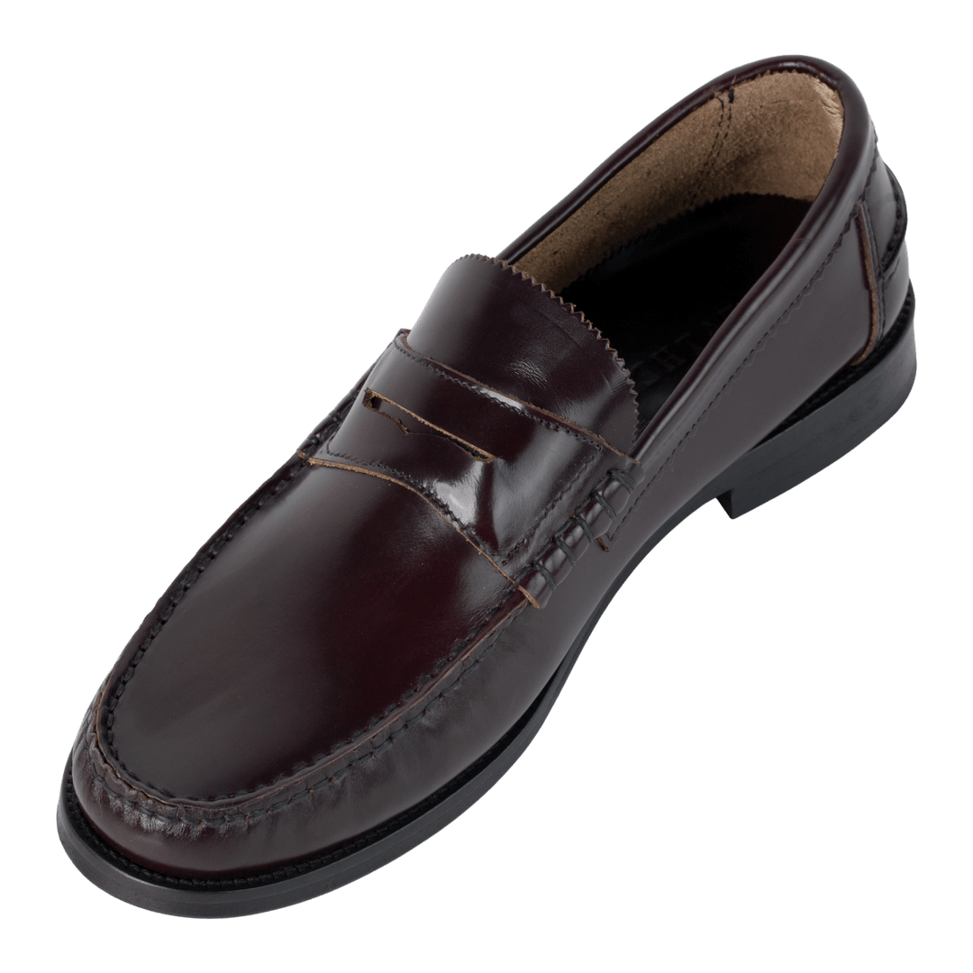 Wallas : Mocassin Homme - Cuir Bordeaux - Bleather Maroc