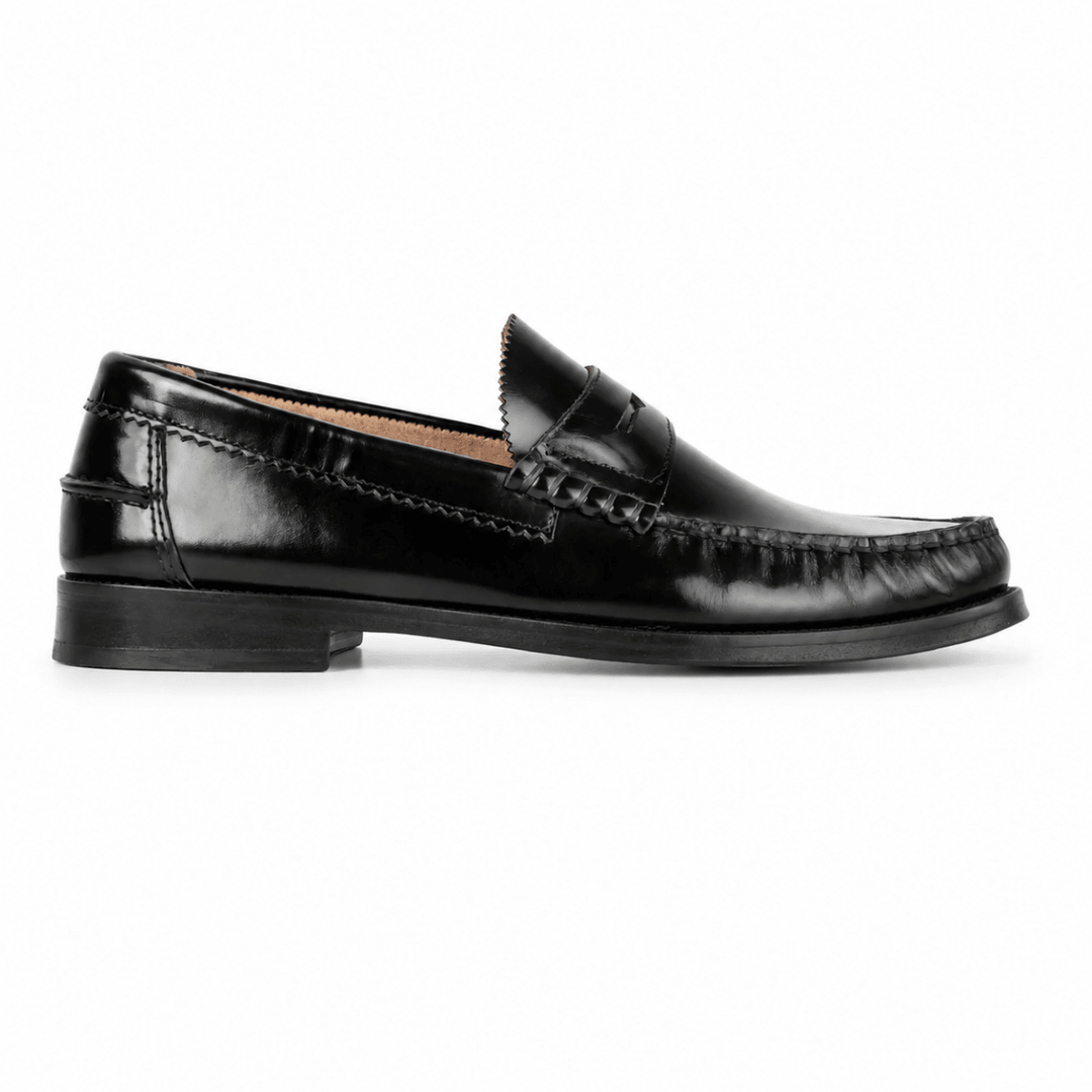 Wallas : Mocassin Homme - Cuir Noir - Bleather Maroc