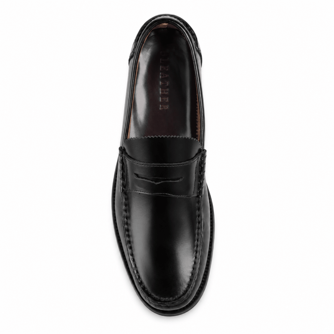 Wallas : Mocassin Homme - Cuir Noir - Bleather Maroc