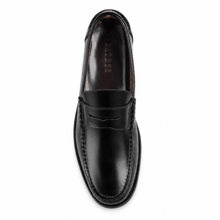 Wallas : Mocassin Homme - Cuir Noir - Bleather Maroc